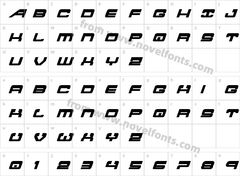 Atlantia Bold ItalicCharacter Map