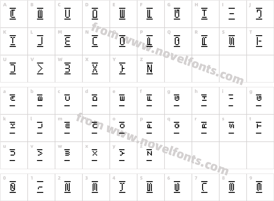 Shuttle BMP18Character Map