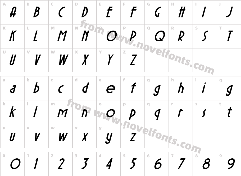 Sierra Madre ItalicCharacter Map