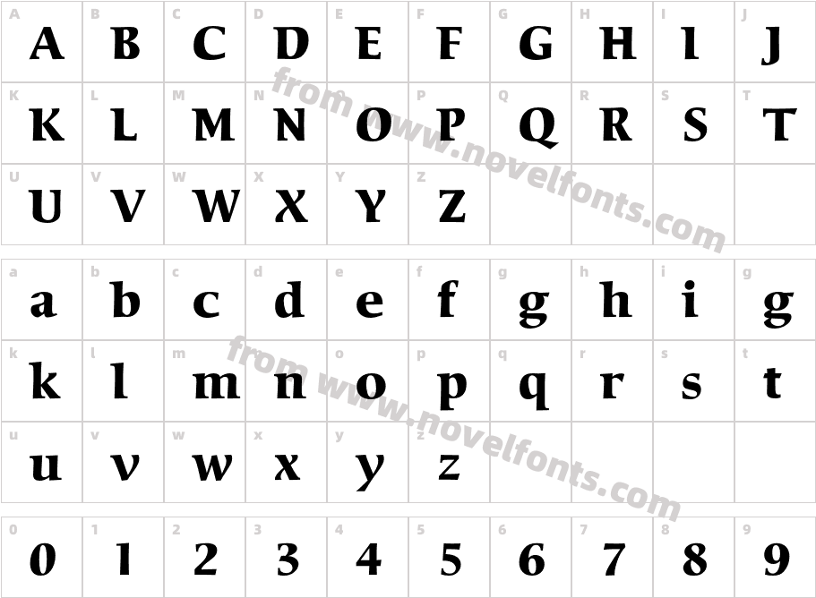 SierraEF BoldCharacter Map