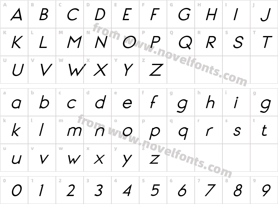 Signoria Bold ItalicCharacter Map