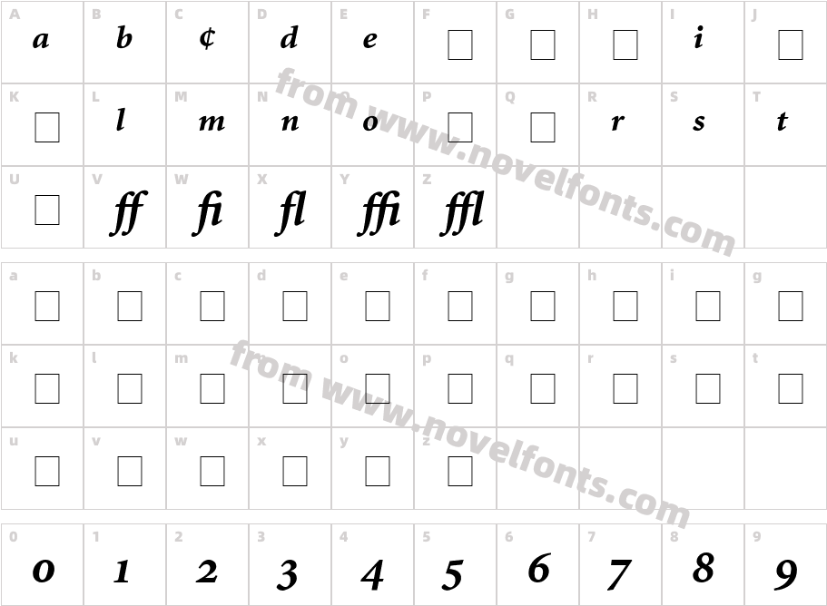 Atlantix Pro Black SSi Bold ItalicCharacter Map