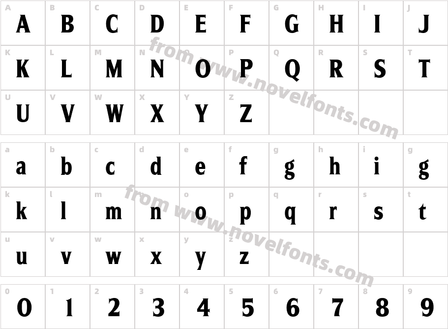 SilveradoExtraBoldCondensedCharacter Map