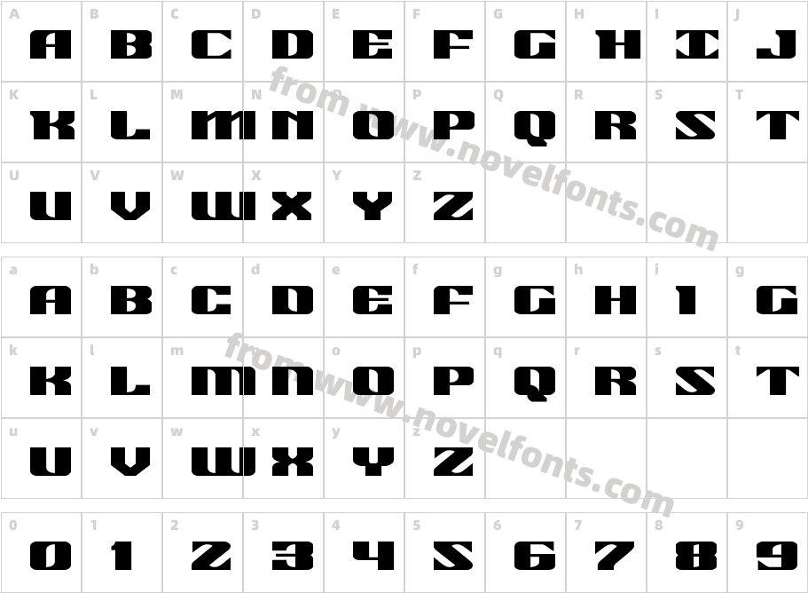 21 Gun Salute ExpandedCharacter Map