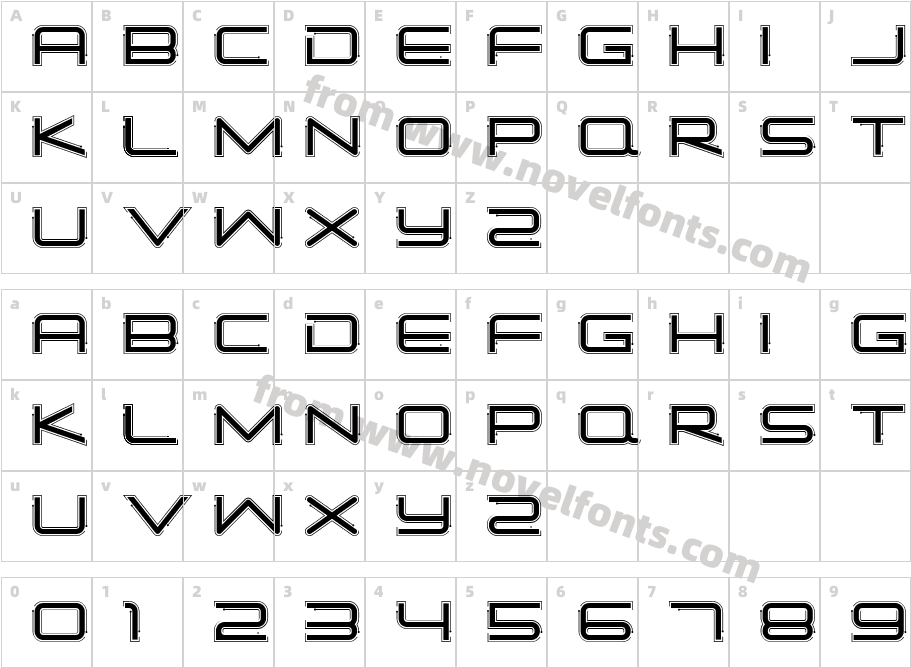 Simple Tech Bold 02Character Map