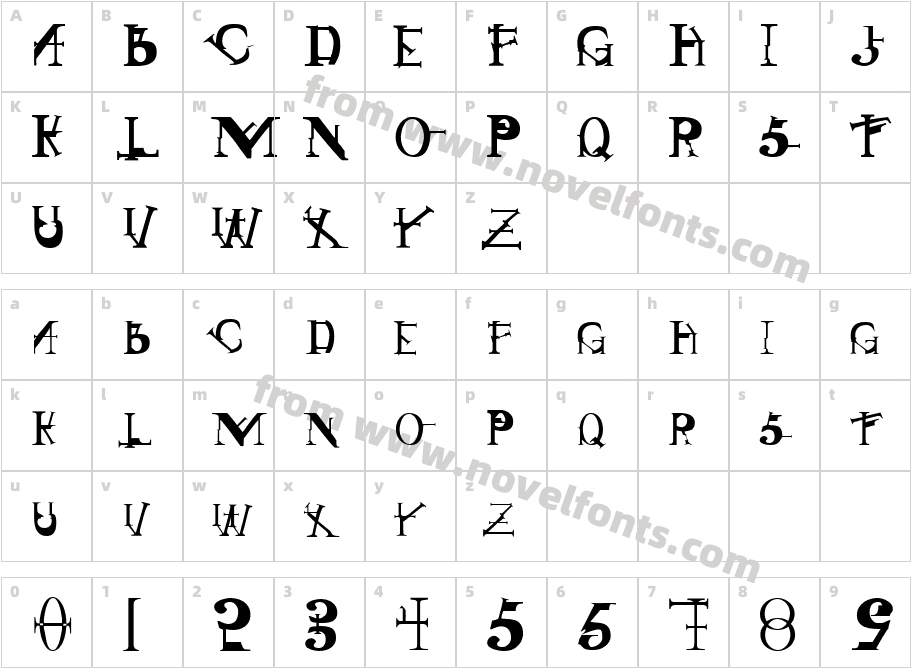 Sin GothicCharacter Map