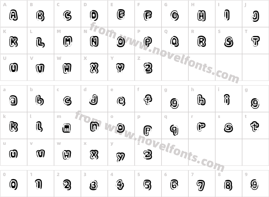 Sin-A-Bon BoldCharacter Map