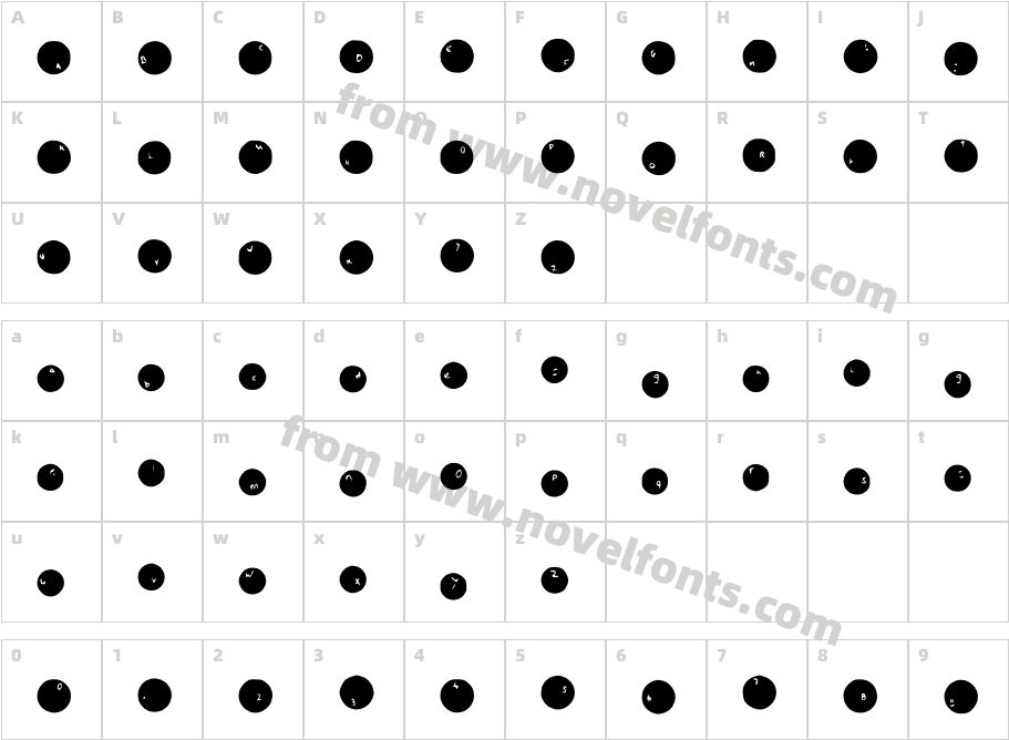 SinkHoles MediumCharacter Map