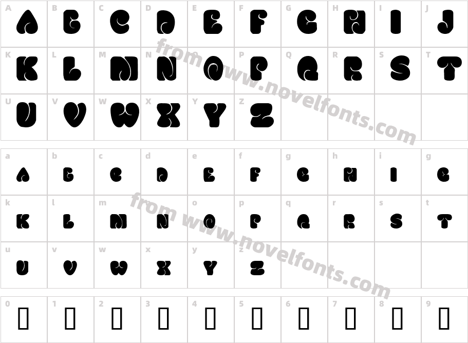 SixtiesVibeRegularSWFTECharacter Map