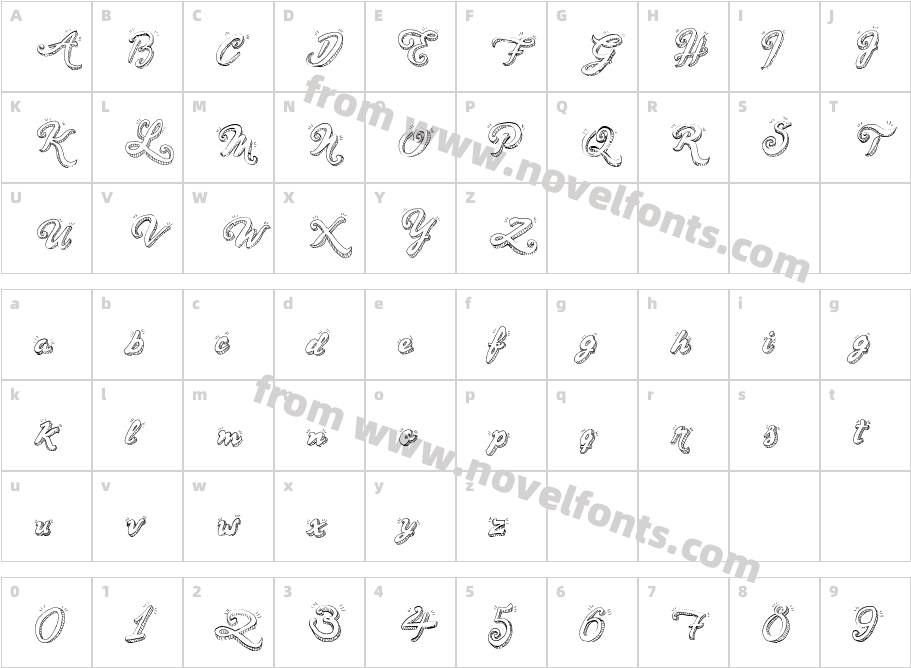 Sketch HandwritingCharacter Map