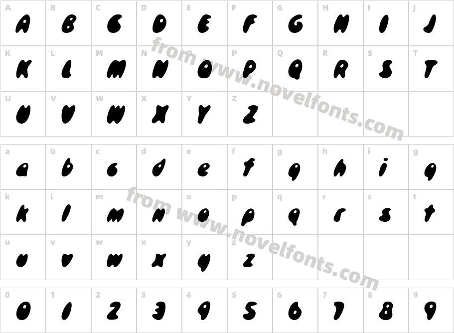 Skidoos Cyr ItalicCharacter Map