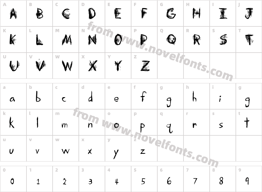 Skretchy FontRegularCharacter Map