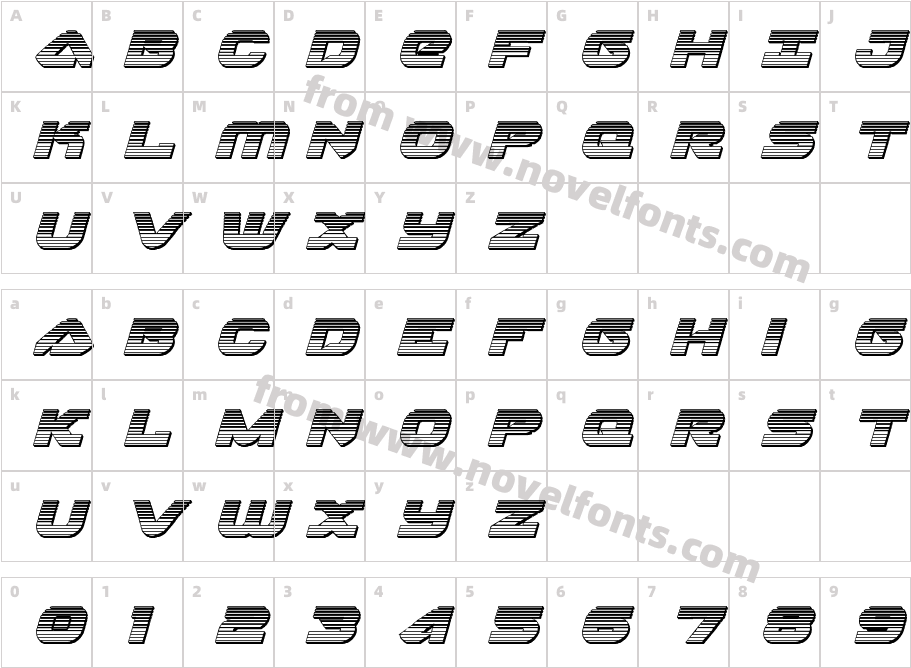 Skyhawk Chrome ItalicCharacter Map