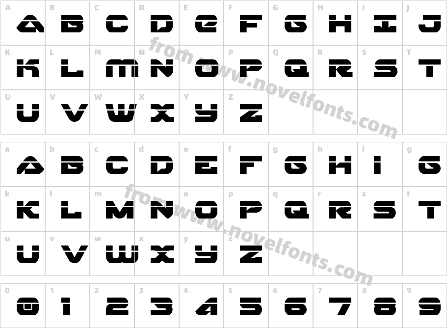 Skyhawk LaserCharacter Map