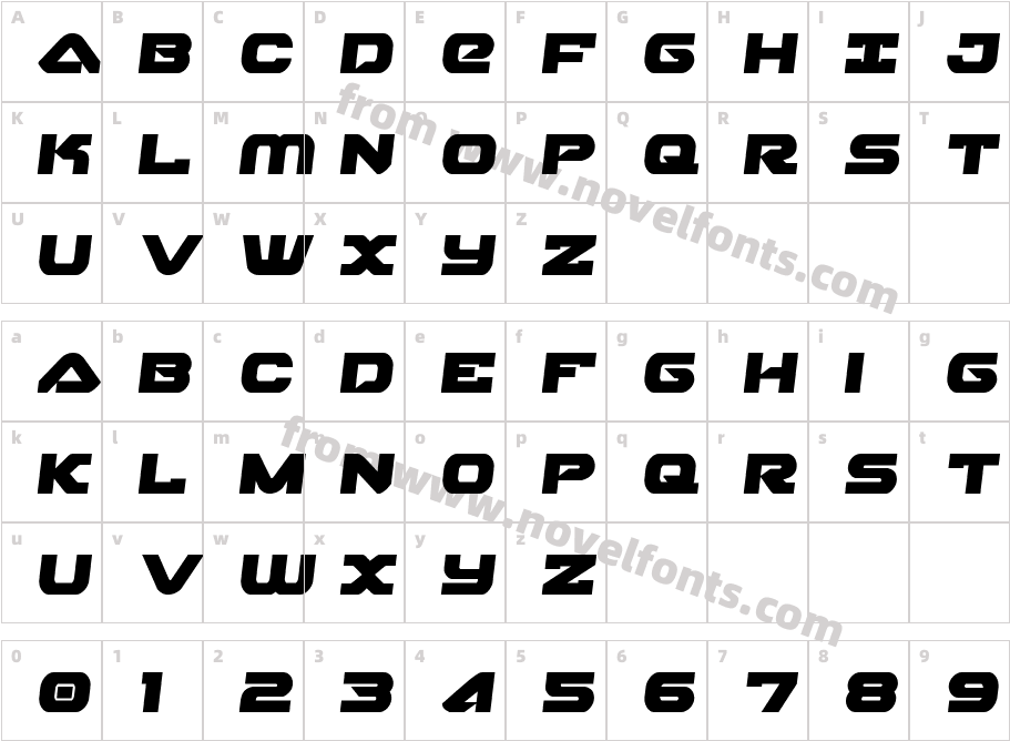 Skyhawk Semi-ItalicCharacter Map