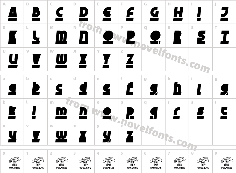 Skyzhi PERSONAL USE ONLYCharacter Map