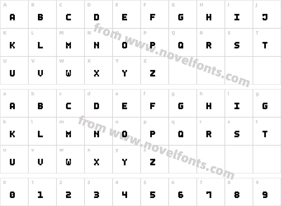 Small Bold Pixel-7Character Map