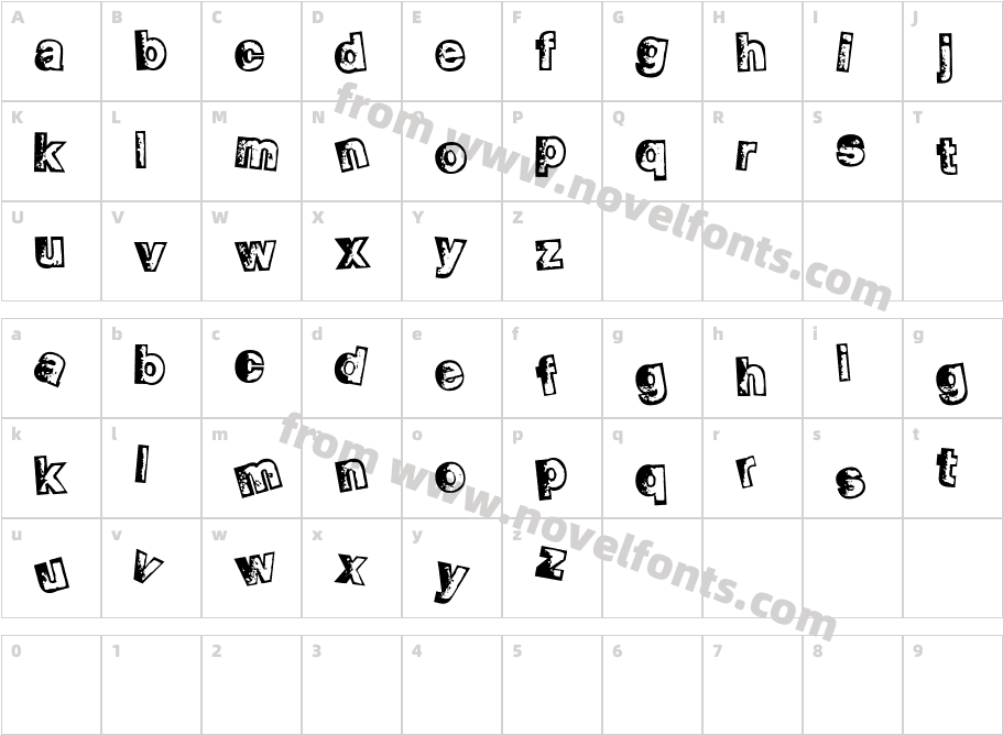 Smellvetica OutlineCharacter Map