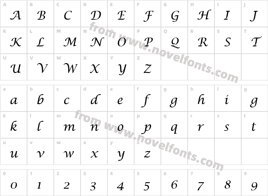 SmoothPen-Italic RegularCharacter Map