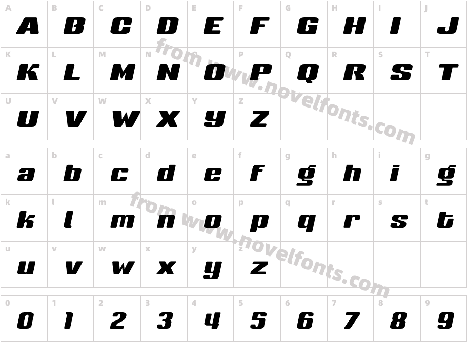 SneakersMedium-ItalicCharacter Map