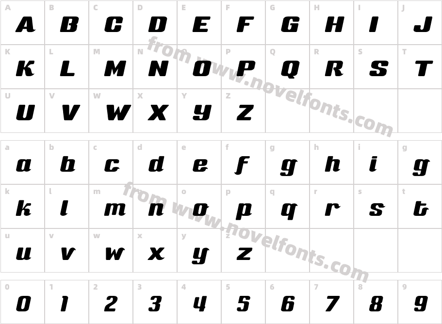 SneakersScriptNarrowCharacter Map