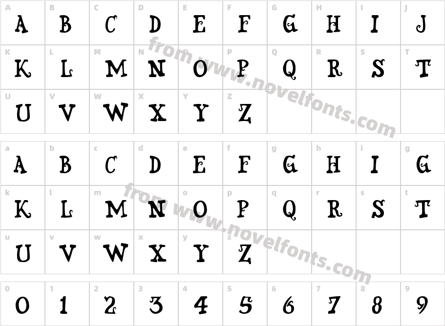 SnidelyCharacter Map