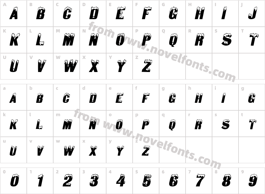 Snow Caps  ItalicCharacter Map