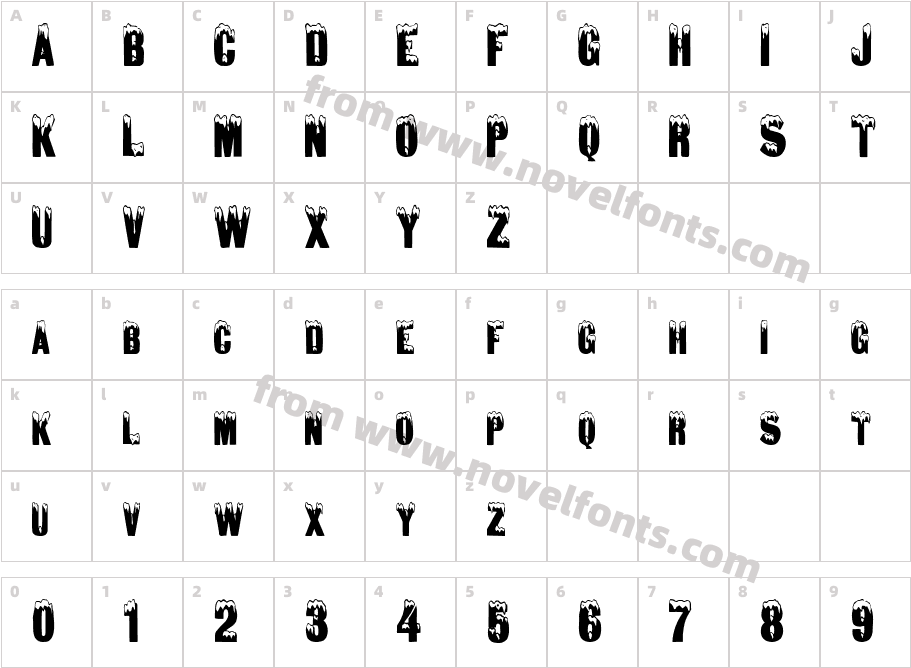 Snow Caps-Condensed NormalCharacter Map