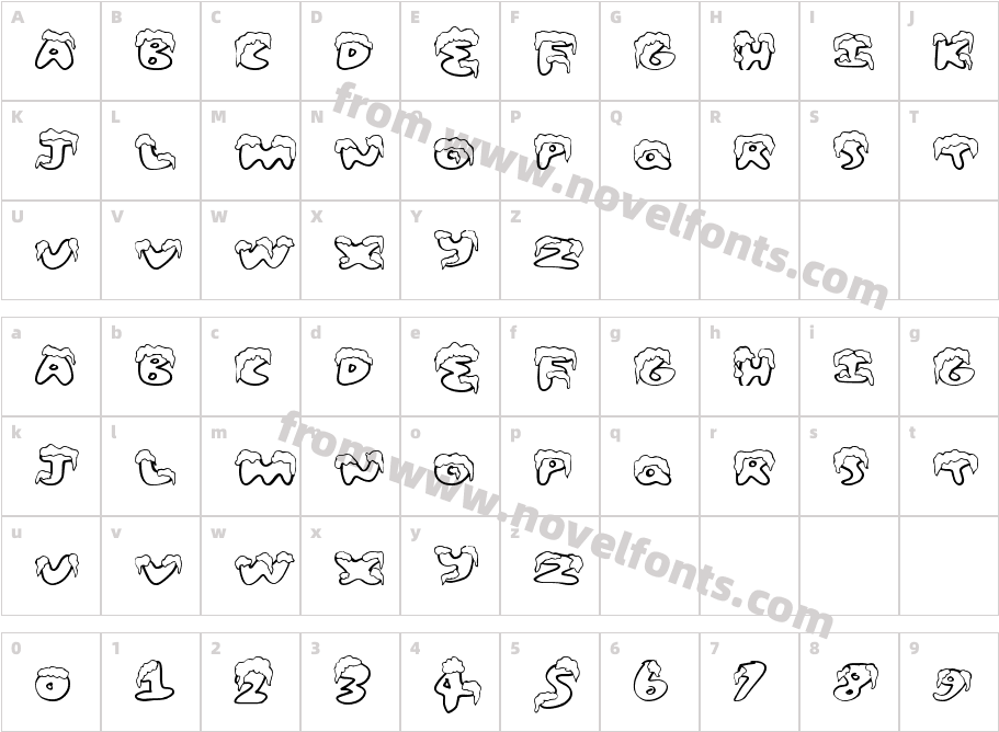 SnowFrostingCharacter Map