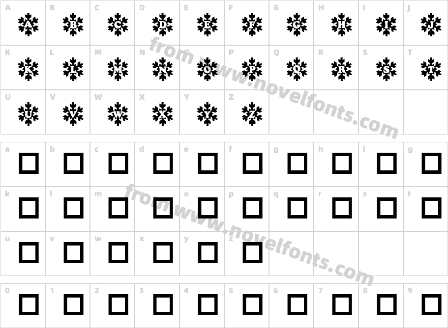 Snowy CapsCharacter Map