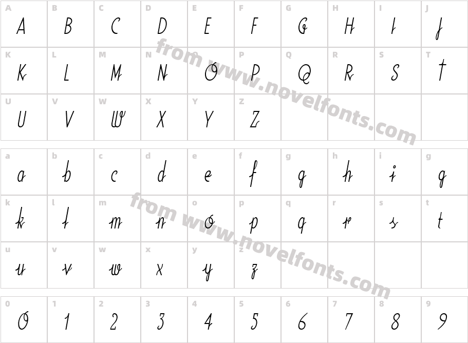 SodaScriptLight RegularCharacter Map