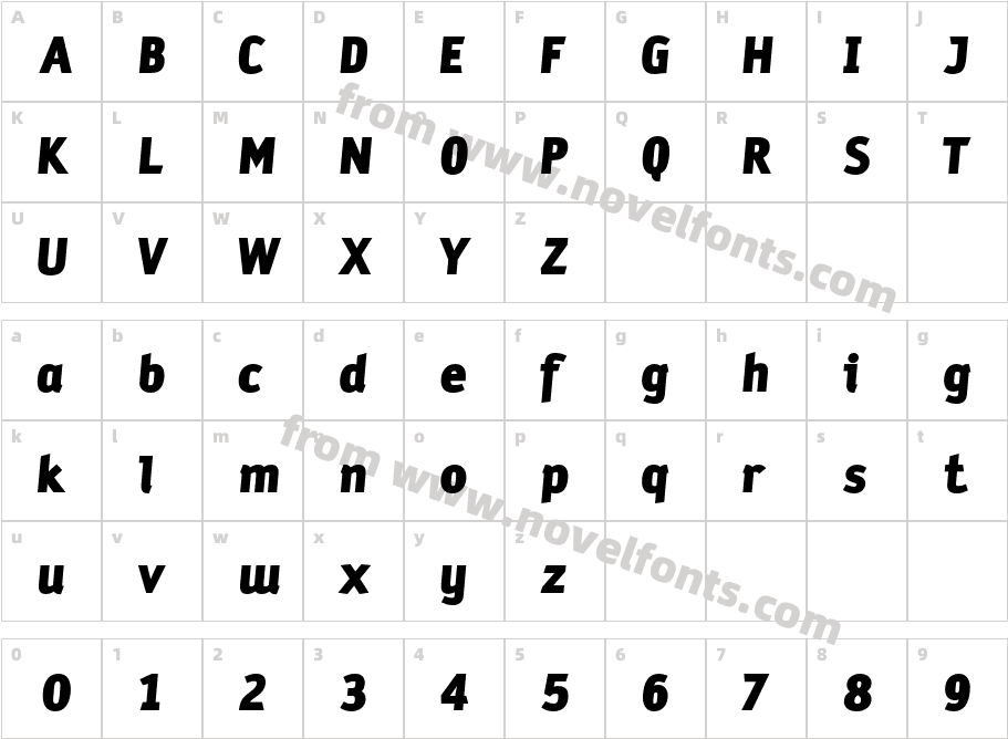 Sodium Black ItalicCharacter Map