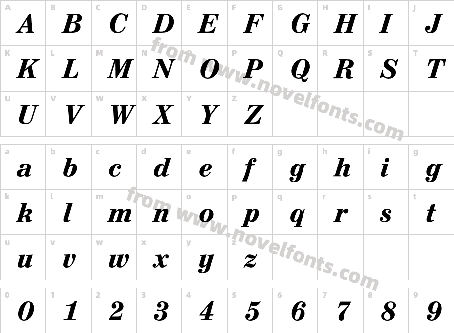 AugusteaBQ-BoldItalicCharacter Map