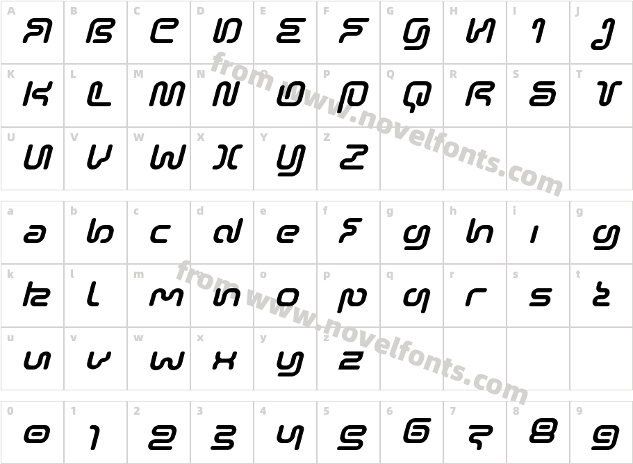 Sonic Empire ItalicCharacter Map