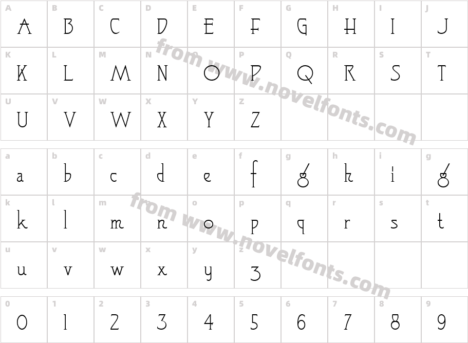 SophisticatedLadyNF  MediumCharacter Map