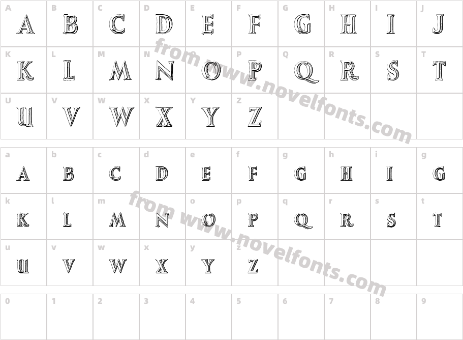 Augustus BeveledCharacter Map