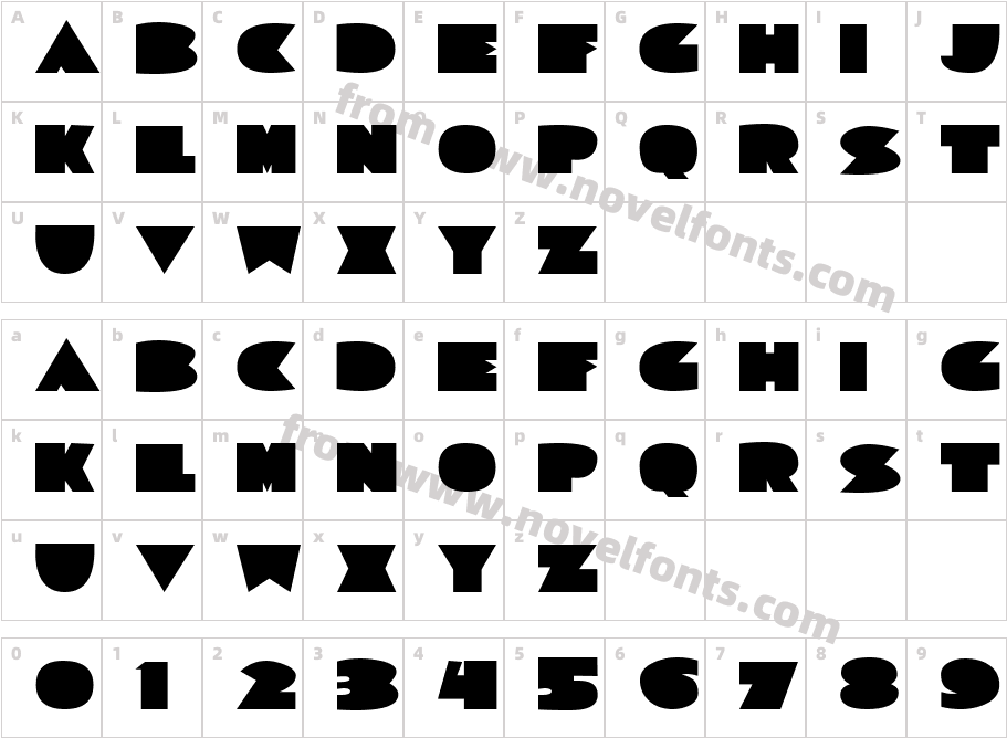 Sorta Deco JLCharacter Map