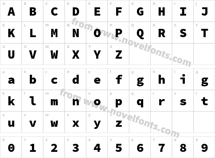 Source Code Pro BlackCharacter Map