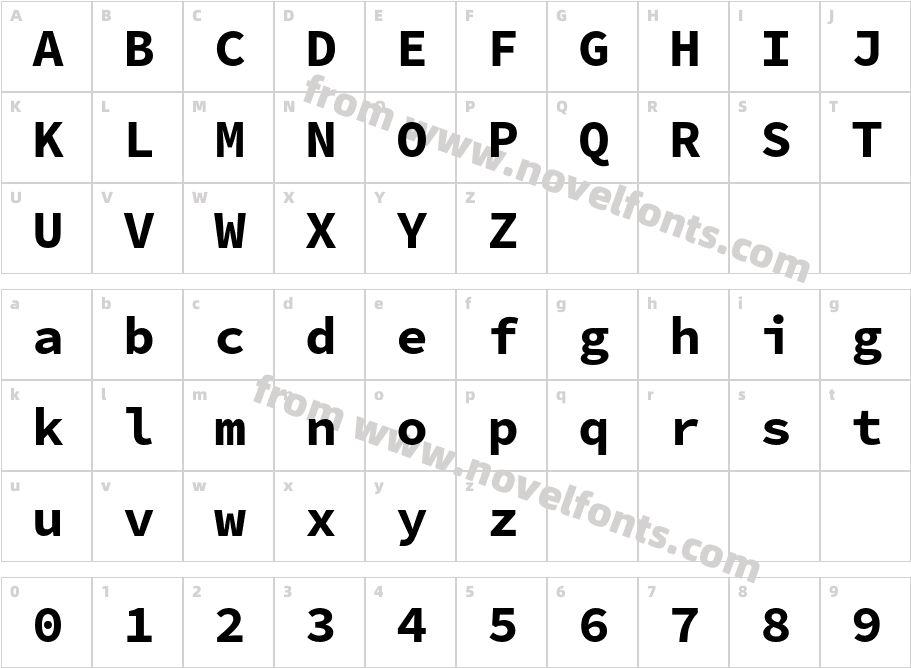 Source Code Pro BoldCharacter Map