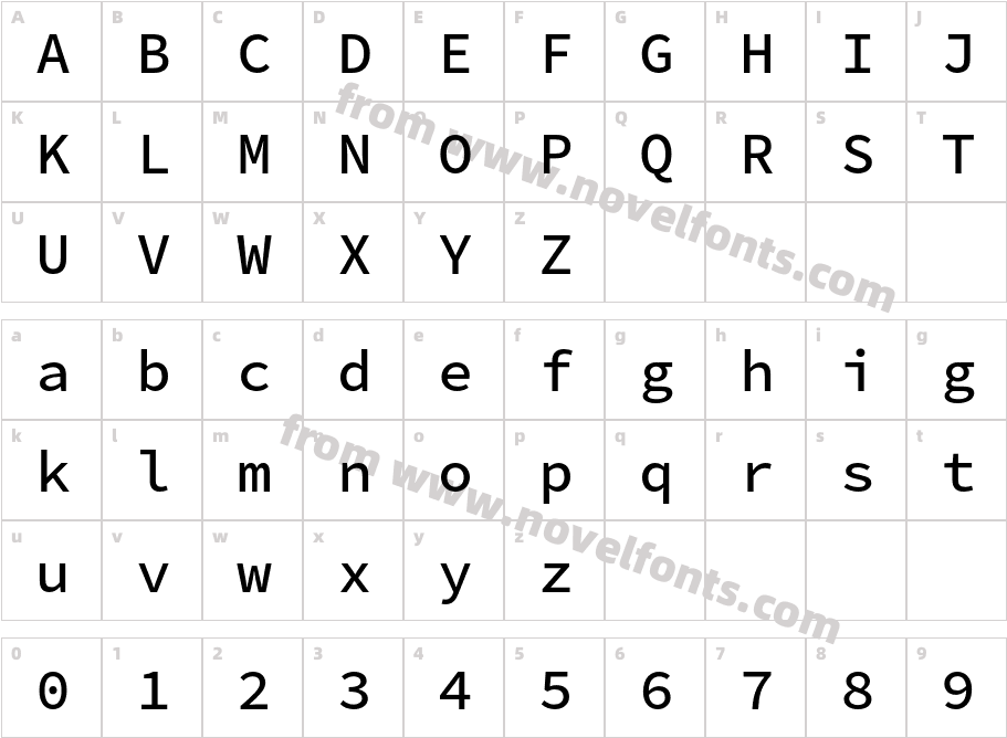 Source Code Pro MediumCharacter Map