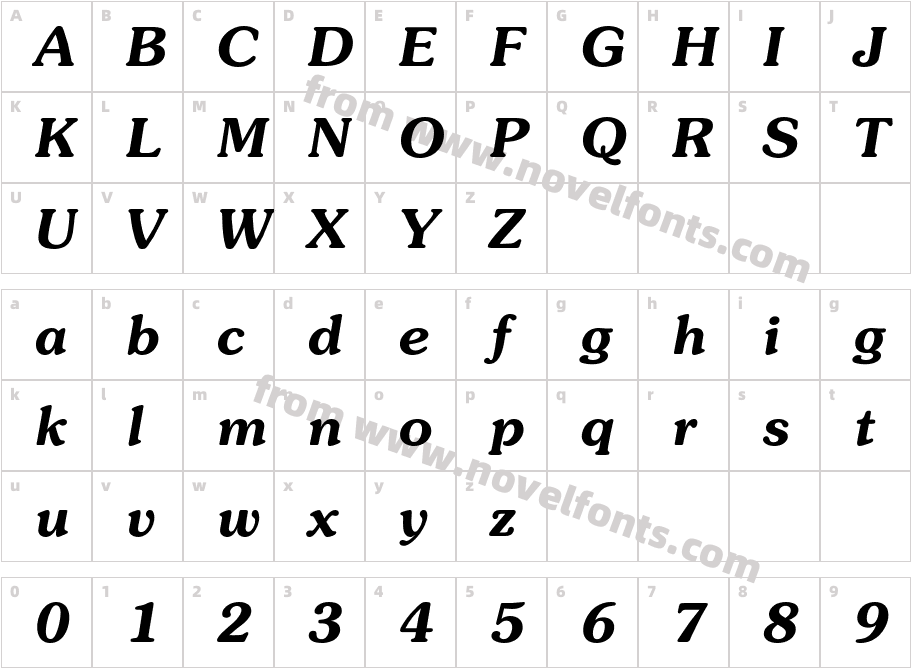 Souvenir DemiItalic normalCharacter Map