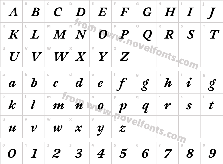 Sovereign Black ItalicCharacter Map