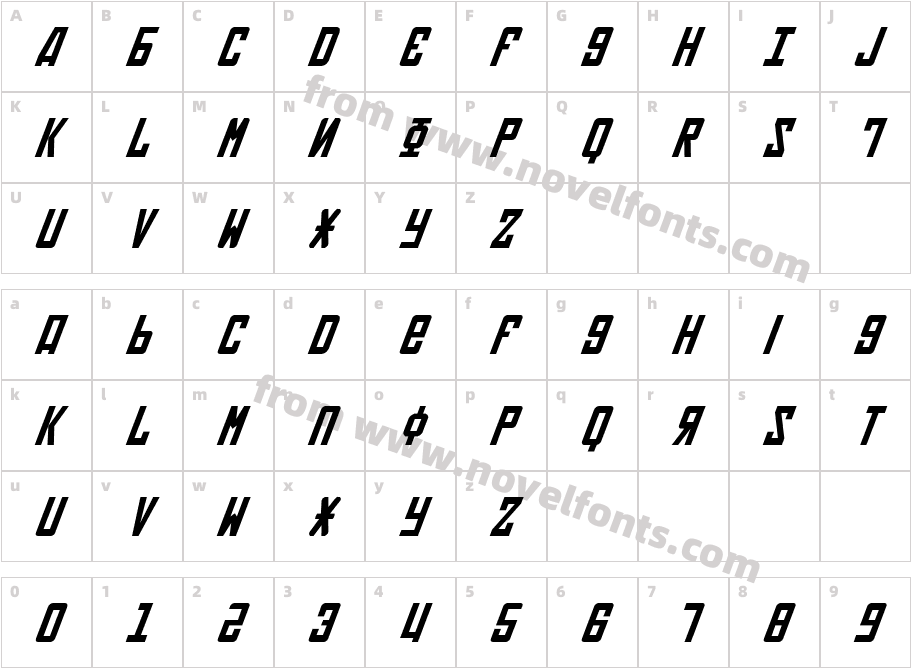 Soviet ItalicCharacter Map
