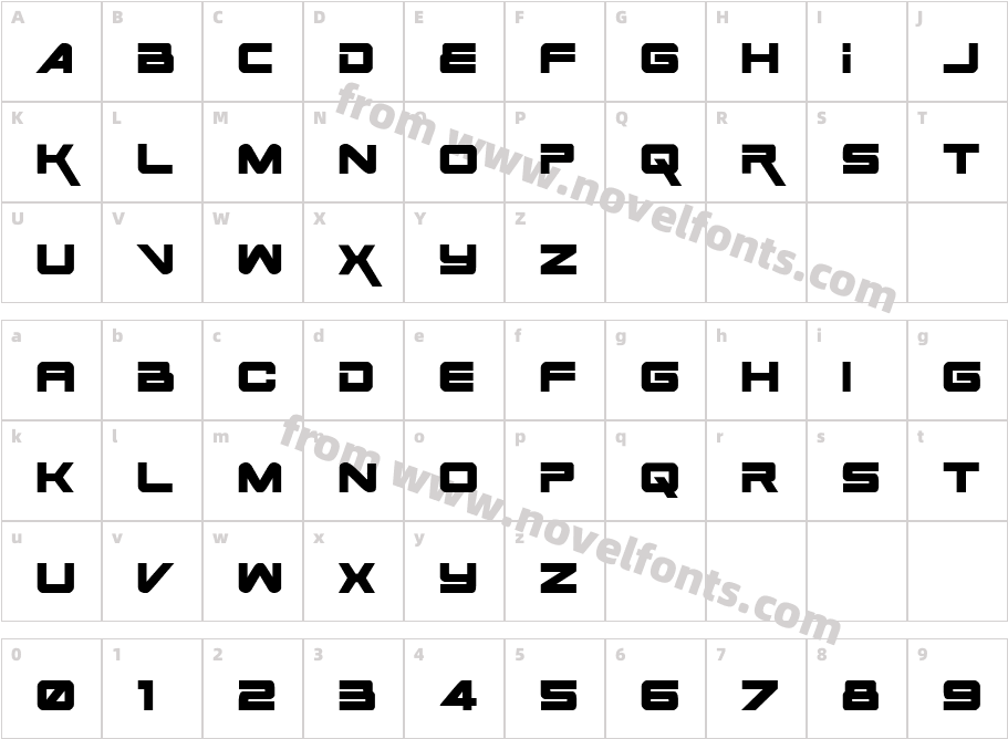 Space Ranger BoldCharacter Map