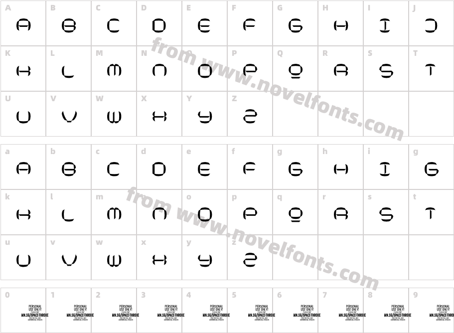 Space Throne PERSONAL USE ONLYCharacter Map