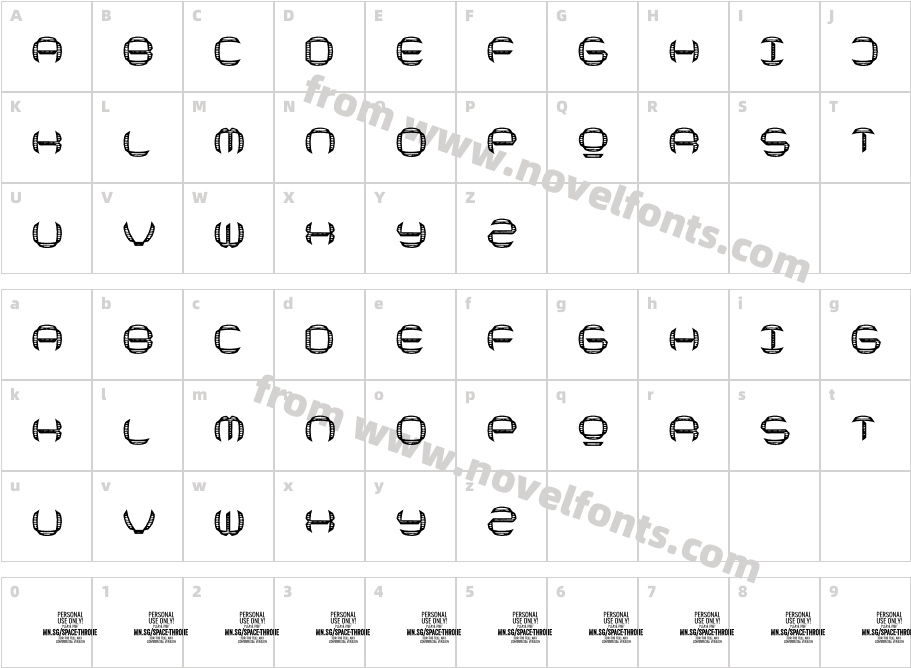 Space Throne PERSONAL USE ONLYCharacter Map