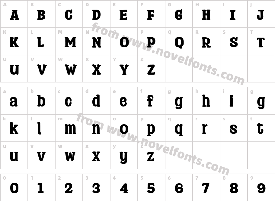 Sparky Stones RegularCharacter Map