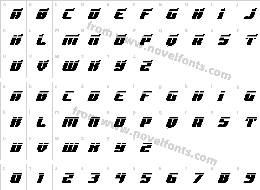 Spartaco LaserCharacter Map