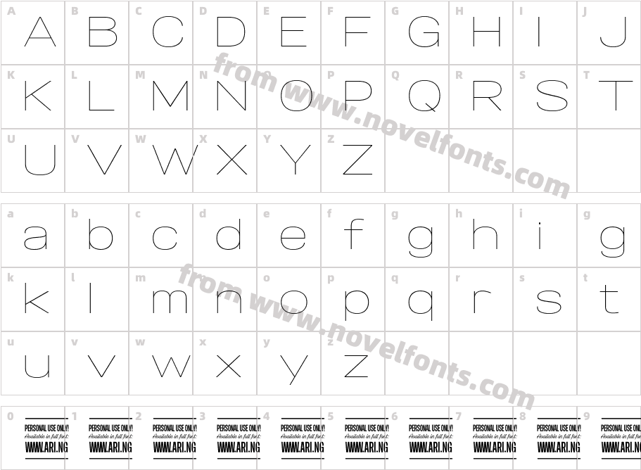 Specify PERSONAL Expanded ThinCharacter Map