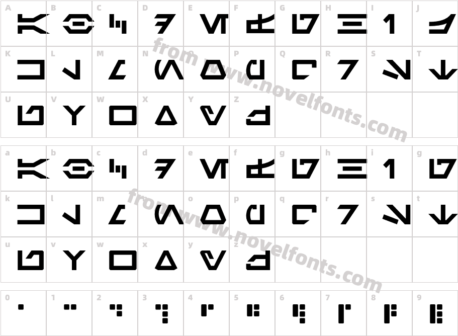 Aurebesh AF Canon TechCharacter Map